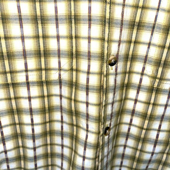 The Territory Ahead Shirt Mens Size Large L Pure Cotton Plaid Button Front Cuffs - Picture 3 of 12